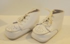 Vintage Stride Rite White Leather Baby Shoes Size 3 Soft Sole Moccasins