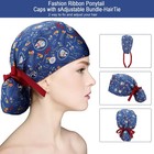 8 Pcs Scrub Caps For Women With Buttons  Adjustable Bouffant Surgical Hat Wit