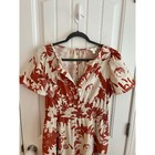 Anthropologie Somerset Terracotta Floral Wide-leg Jumpsuit Size M