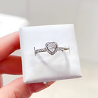 New Authentic 925 Sterling Silver Sparkle Elevated Heart Ring Size 5 6 7 7 5 8 5