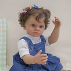 22in Lifelike Soft Vinyl Reborn Baby Doll Dark Skin Curly Hair Newborn Girl Toys