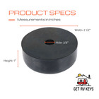  2  2 5  Black Rubber Bumper With 3 8  Hole For Rv Trailer Door Ramp Guard Stop