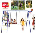 Heavy Duty Large Swing Set Yard Backyard Metal Playground Fun Play Set For Kids