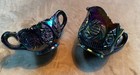 Lg Smith Black Amethyst Sugar Bowl And Creamer