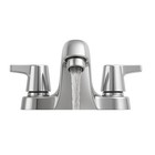 4-in 2-handle Centerset Chrome Bathroom Faucet     Low Arc  Watersense Certified
