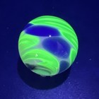 Contemporary Handmade Art Glass Marble 1 10  Blue Green Teal Uv Reactive Glow 