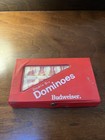 Vintage Budweiser X Double Six Dominos Set Of 28 Red Case 70s 80s King Of Beers