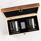 Pittsburgh Steelers - Full Color Logo Whiskey Tumbler Gift Set In Rustic Woodbox