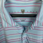 Nike Golf Men s Xl Quick Dry Stretch Wicking Golf Polo Striped Blue Poly Spandex