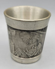 Vintage Rein Zinn Bleifrei Germany Pewter Embossed Shot Glass