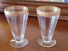 Pair Of Antique Tiffin Franciscan Minton Gold Rim Ice Tea   Water Stem Glasses