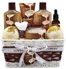 Spa Gift Basket For Women - 9 Piece Vanilla Coconut Bath Set  Luxurious Home Spa