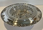 Silverplate Excelsior Epc Flower Frog Pedestal Centerpiece Grapes 11    W X 5 5    T