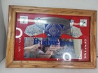 Vintage Budweiser King Of Beers  Wood Framed Beer Bar Mirror 18 75 x12 75 
