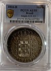     1816 B Brazil 960 Reis Silver Coin Pcgs Au55   