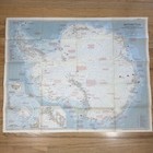 1957 September Vintage Large Map Antarctica National Geographic  
