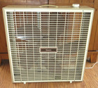 Vntg Sears 2 Speed Metal 20  Box Fan Tan Plastic Grates Works Great  453 812000