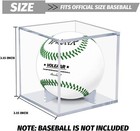 Baseball Display Case 4 Pack  Uv Protected Acrylic Square Baseball Holder  Clear