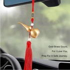 Feng Shui Hanging Ornaments Decor wu Lou Golden Gourd with Red Luck Strip Tas   