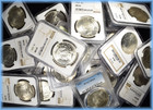 Pcgs Ngc Us Silver Peace Dollars 1921-1935   Bu Unc Dollar Graded Estate Lot