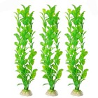 Plastic Aquarium Plant Set  Resin Aquarium Decor  Tall 3 Pcs Natural Green
