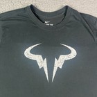 Nike Rafael Nadal T-shirt Mens Large Black Rafa Logo Court Tennis Dri-fit