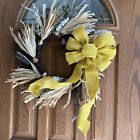 Yellow Burlap Wreath Bow - 10  Wide  18  Long Tails  Mardi Gras  Easter  Spring