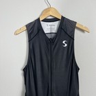 Synergy Men s Elite Sleeveless Tri Triathlon Suit Size Large Gray Black Zip Up