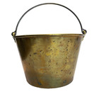 E  Miller   Co   No 11 Spun Brass Bucket pail W Wrought Iron Handle Pat  1800s  