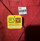 Mexican Made Guayabera Shirt  Xl 44 Red Linen With Embroidery  Short Sleeve Nwt 