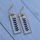 Min Favorit Cream   Black Art Deco Flower Enamel Gold Pl Artisan Earrings