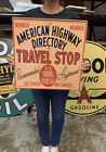 Antique Vintage Old Style Sign Travel Stop Made In Usa