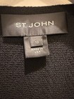 St John Collection Jacket Sz 10 Black Santana Knit Ruffle Peplum Evening Jacket