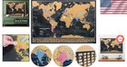Vibrant Scratch Off World Map With Flags - Frameable 23x33 Inches - Perfect Gift
