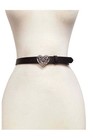 Silver Filigree Heart Leather Belt