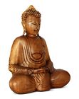 12  Wooden Meditating Buddha Statue Hand Carved Sculpture Figurine Wood Decor Dm