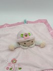 Douglas Baby Pink Girl Lovey Security Blanket Pink White Striped Satin Flower