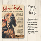 Bloodhound Wine Rules Sign Bar Metal Tin Funny Handmade Blood Hound Dog Decor
