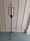 Early Primitive Style Wrought Iron Floor Candlestick Stand 48 