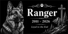 Personalized Dog Memorial Stone Granite Grave Marker Photo Engraved 6x12