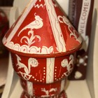 Vtg Russian Treasure Box Canister Jar Hand Carved Wooden Lidded - Hand Painted 