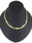 14k Gold Plated Cz Heart Cuban Choker Chain Necklace And Bracelet Set 