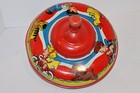 Vintage 9  Spinning Top Tin Toy Ohio Art 120  Dog Cart Children Design  Working