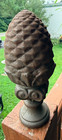 Vintage Heavy 7lb Cast Iron Pineapple Pinecone Finial Architectural 8  Rustic