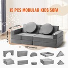 Uimoso Kids Play Couch 15 Pcs Modular Kids Play Couch High-density 25d Sponge