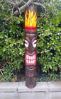 3 Set Of Colorful Tiki Totem Masks Hand Carved Tropical Bar Patio Decor