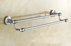  Polished Chrome Brass Bathroom Wall Mounted Towel Rack Holder Double Towel Bar