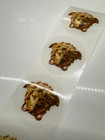 Set Of 5 Versace 1 5  Gold clear Medusa Head Round Sticker Stamp Logo Gift Wrap