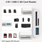Usb C To Sd Card Reader  3-in-1 Hub Converter  Micro Sd Tf Memory Type-c Adapter