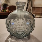 Antique Clyde s Dowser Aqua Glass Lion Head Fire Extinguisher Gernade 